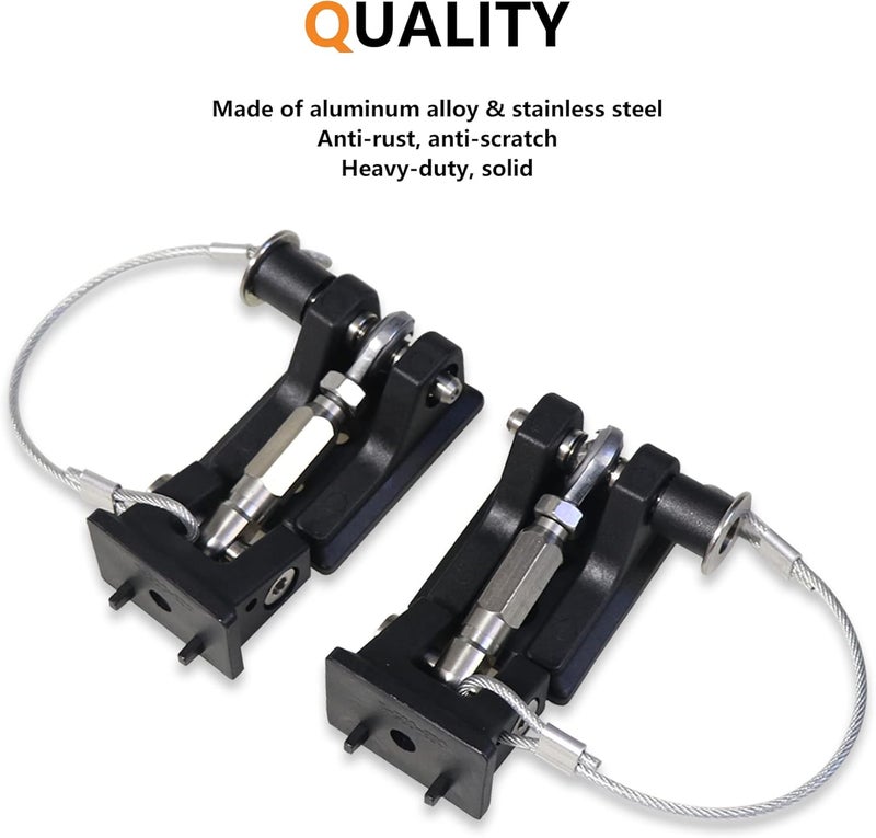 RERPRO TJ Hood Latches Lock for 1997-2006 Jeep Wrangler TJ Aluminum Locking Hood Latch Safety Catch Kit Replacement, Eliminate Hoods Flutter, 1 Pair Black with 2 Keys - Image 4